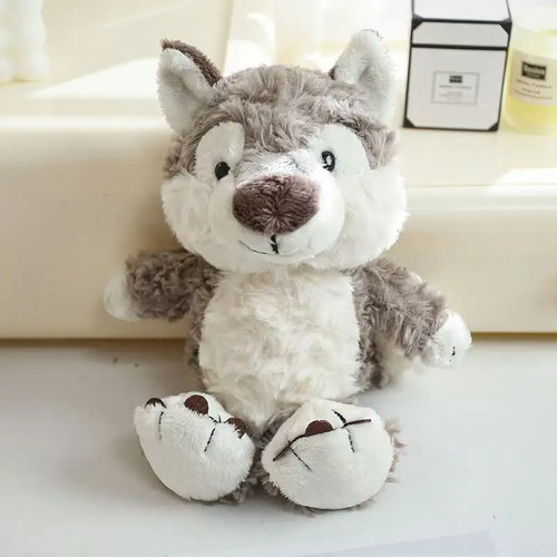 Grey wolf plush toy kawaii - plush,